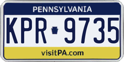 PA license plate KPR9735