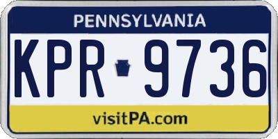 PA license plate KPR9736