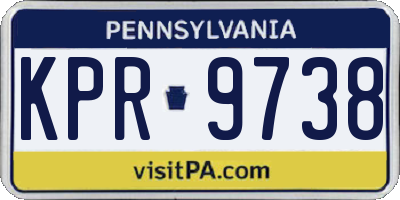 PA license plate KPR9738