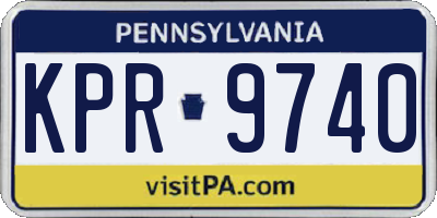 PA license plate KPR9740