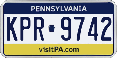 PA license plate KPR9742