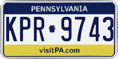 PA license plate KPR9743