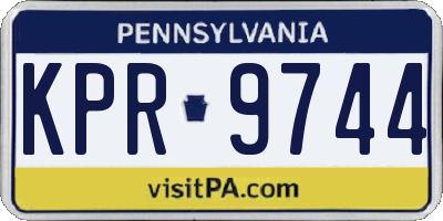 PA license plate KPR9744