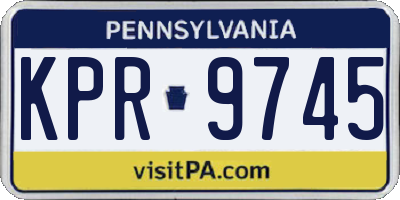 PA license plate KPR9745