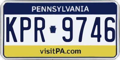 PA license plate KPR9746