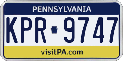 PA license plate KPR9747