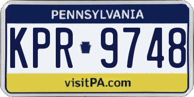 PA license plate KPR9748