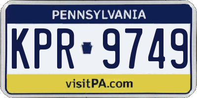 PA license plate KPR9749