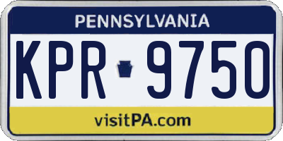 PA license plate KPR9750
