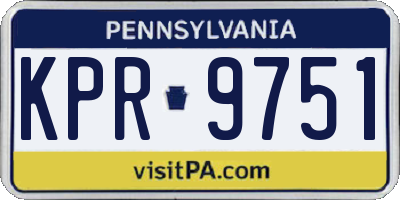 PA license plate KPR9751