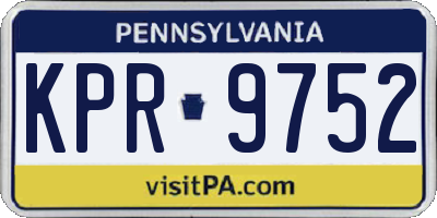 PA license plate KPR9752