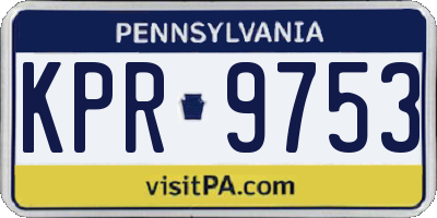 PA license plate KPR9753