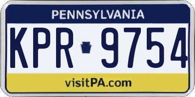 PA license plate KPR9754