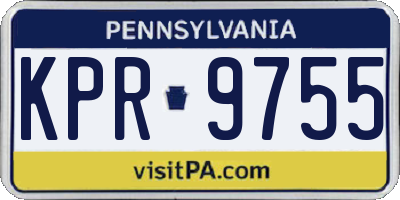 PA license plate KPR9755
