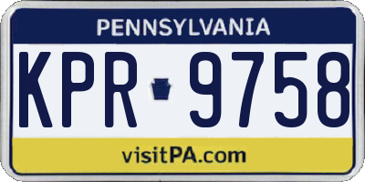 PA license plate KPR9758