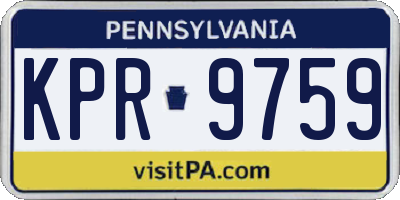 PA license plate KPR9759