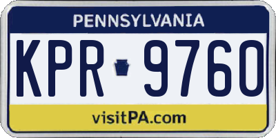 PA license plate KPR9760