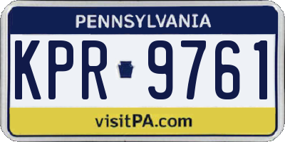 PA license plate KPR9761