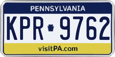 PA license plate KPR9762