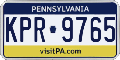 PA license plate KPR9765
