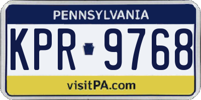 PA license plate KPR9768