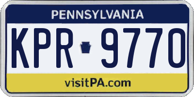 PA license plate KPR9770