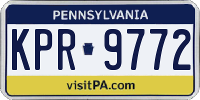 PA license plate KPR9772