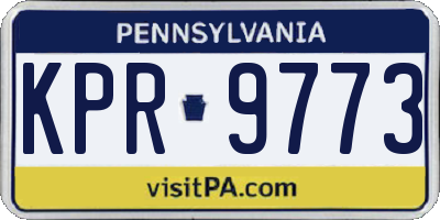 PA license plate KPR9773