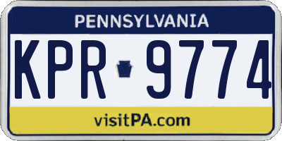 PA license plate KPR9774