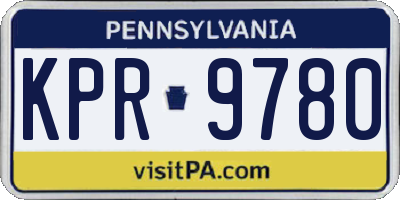 PA license plate KPR9780