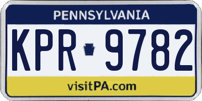 PA license plate KPR9782