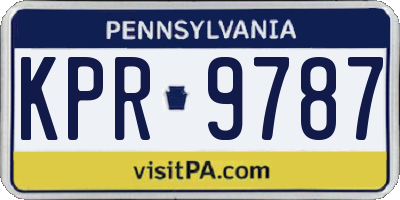 PA license plate KPR9787