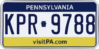 PA license plate KPR9788