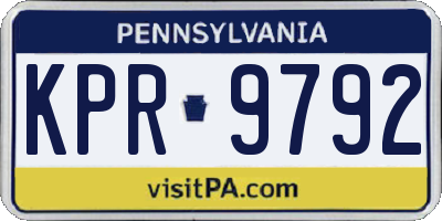 PA license plate KPR9792