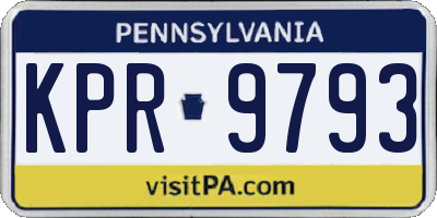 PA license plate KPR9793