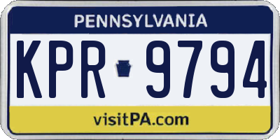 PA license plate KPR9794