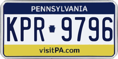 PA license plate KPR9796