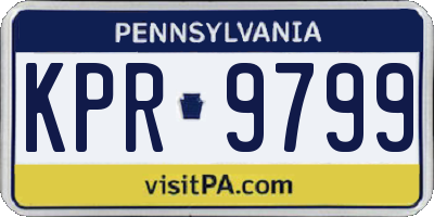PA license plate KPR9799