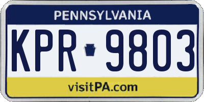 PA license plate KPR9803