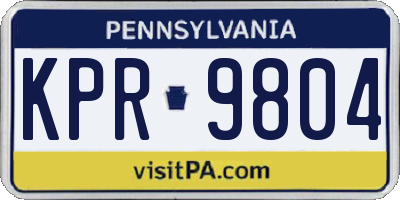 PA license plate KPR9804