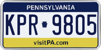 PA license plate KPR9805