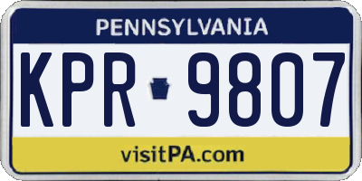 PA license plate KPR9807