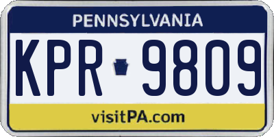 PA license plate KPR9809