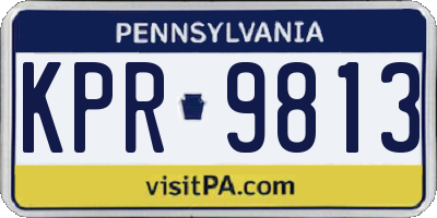 PA license plate KPR9813