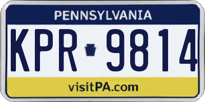 PA license plate KPR9814