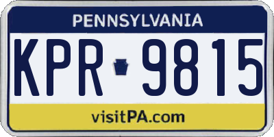 PA license plate KPR9815