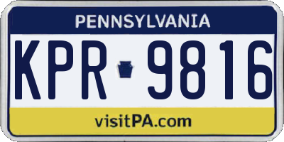 PA license plate KPR9816