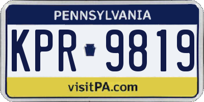 PA license plate KPR9819