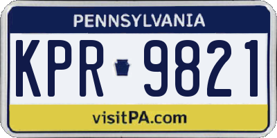 PA license plate KPR9821