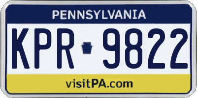 PA license plate KPR9822
